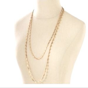 Stella & Dot Layering Necklace Multi Strand Gold
